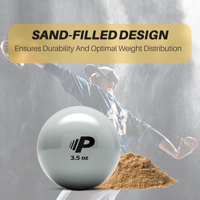 Premier Pitching Performance Store Simple Plyometric Weighted Ball | Baseball & Softball Training Ball | Arm Strength & Pitching | Durable PVC Shell with Sand Fill - Image 2